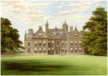 Willesley Hall, Derbyshire, hogar del Conde de Loudoun, c. 1880