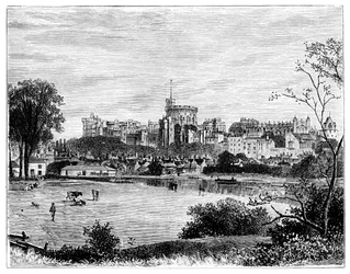 Castillo de Windsor desde Brocas Meadows, c1888