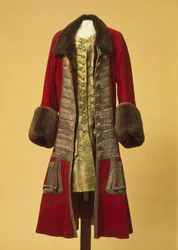 Abrigo de invierno y chaleco de Pedro el Grande, principios del siglo XVIII
