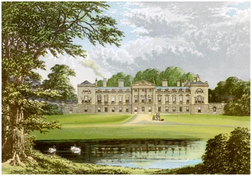 Abadía de Woburn, Bedfordshire, hogar del Duque de Bedford, c1880