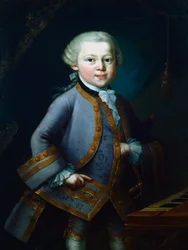 Wolfgang Amadeus Mozart, compositor austriaco, 1761