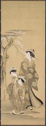 Mujer y dos niños