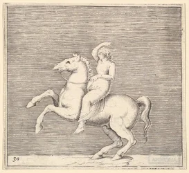 Mujer en caballo encabritado