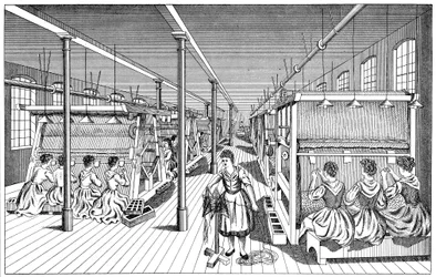 Trabajadoras en una fábrica de alfombras