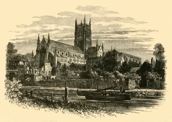 Catedral de Worcester, desde el Río, 1898