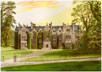 Abadía de Wroxton, Oxfordshire, hogar de la familia North, c1880