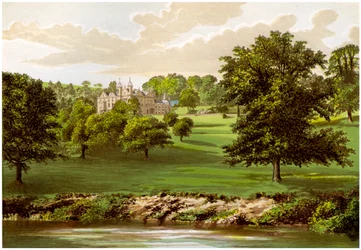 Wyaston Leys, Herefordshire, hogar de la familia Bannerman, c1880