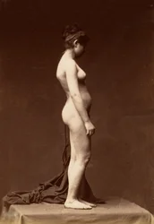 [Joven mujer, desnuda, figura completa de perfil], 1860s