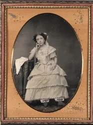 Joven mujer en pantalones bombachos, c. 1855