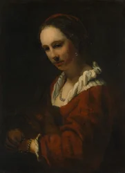 Joven Mujer con Collar de Perlas