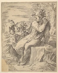 Joven con dos ancianos, siglo XVII