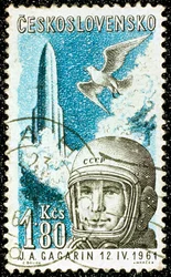 Yuri Gagarin, cosmonauta soviético ruso, 1961