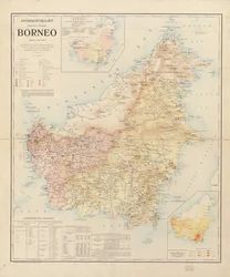 mapa de la isla de Borneo