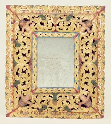 Espejo tallado y pintado de Carlos II