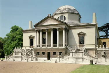 Chiswick House, Vista Exterior del Este, Londres, Reino Unido, 1725-29