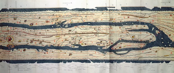 Detalle de Italia del mapa de Peutinger