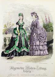Modas alemanas de Leipzig publicadas en Moniteur de la Mode