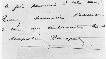 Escritura y firma de Napoleón Bonaparte (1769-1821)