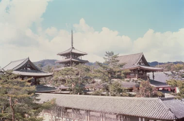 Templo Horyu-ji, Prefectura de Nara, Japón, construido en 607 d.C.