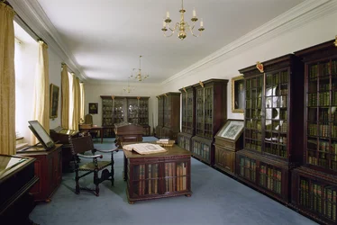 Vista interior de la Biblioteca Pepys, Magdalene College, Cambridge