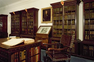 Vista interior de la Biblioteca Pepys, Magdalene College, Cambridge