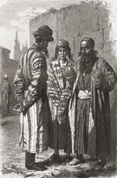 Judíos de Taskent, capital de Uzbekistán, ilustración de 