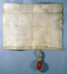 Cartas de elección por los bailes y el consejo de Queens ferry a favor del gremio de tejedores dentro de ese burgo