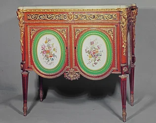 Gabinete Luis XVI, estampado M.Carlin JME, decorado con ormolu y placas de Sèvres, c.1774