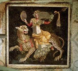 Mosaico de Dioniso montando un leopardo, c. 180 d. C.