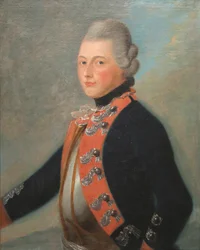 Oficial del regimiento hessiano Erb Prinz, 1776