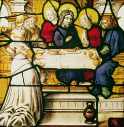 Panel que representa a San Andrés en la Cena de Emaús