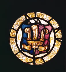 La insignia y el cifrado de Eduardo I cuando era Príncipe de Gales, inglés, siglo XVI