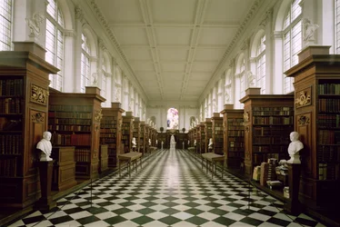 Biblioteca Wren, vista interior, 1676-84, construida por Sir Christopher Wren, Trinity College, Cambridge, Reino Unido
