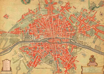 Mapa de París, Francia, siglo XVIII. (imprimir)