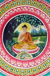 Historia de la vida de Buda Shakyamuni, Wat Inpeng, Vientiane, Laos