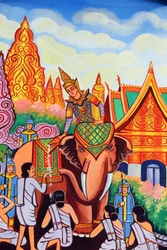 Historia de la vida de Buda Shakyamuni, Wat Si Muang, Vientiane, Laos