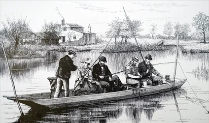 Un grupo de jóvenes pescando