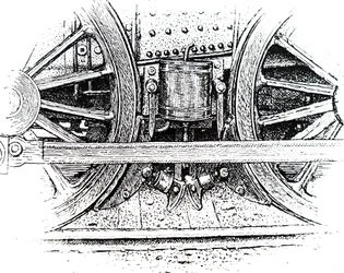 Un freno de conducción de locomotora