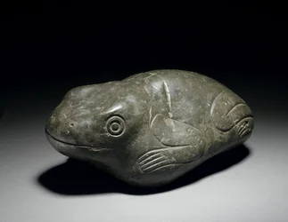 Una rara rana de piedra azteca, c.1200-1521