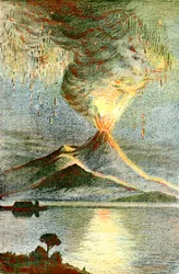 Un volcán en erupción