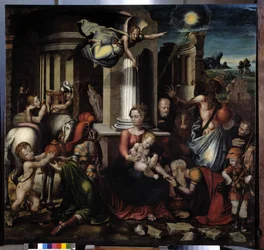 Adoración de los Reyes Magos. Pintura de Pierre Malet Óleo sobre lienzo Cathedrale Saint Sauveur Aix en provence