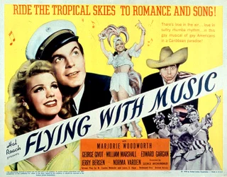 Cartel de la película Flying with Music de George Archainbaud con Marjorie Woodworth y George Givot 1942