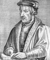 Agrippa von Nettesheim también conocido como Heinrich Cornelius (1486-1535) médico, teólogo y filósofo alemán, grabado