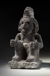 Una figura de piedra azteca de Macuilxochitl, c.1200-1521