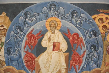 Apocalipsis. Iglesia ortodoxa de Saint-Antoine-le-Grand, Saint-Laurent-en-Royans, Francia