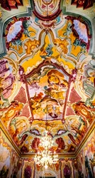 Sala Arcadia con frescos de Domenico Carella, Palacio Ducal, Martina Franca, Apulia, Italia, Europa (foto)