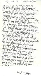Copia autógrafa en la escritura del poeta, Thomas Gray, de su poema 