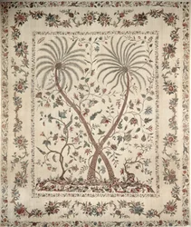 Colcha con motivos de palmeras de la costa sur de Coromandel, c.1770 (algodón)