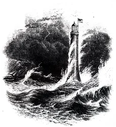 Faro de Bell Rock en una tormenta