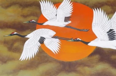 Pintura de un pájaro en el templo Bongeunsa, Seúl, Corea del Sur